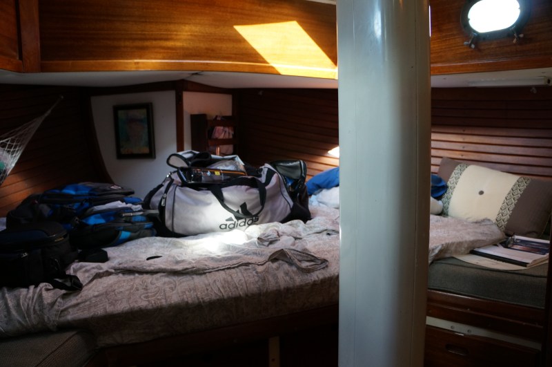 Everything that looks like a wall had to come off in order to repair the decayed propane locker.